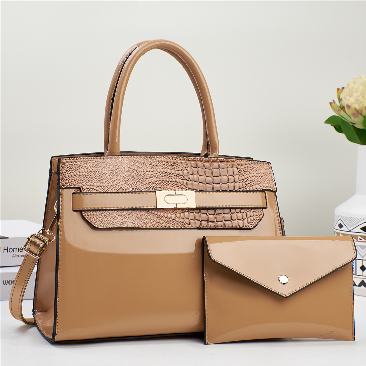 Fábrica de alto grado elegante todo fósforo hombro bolsa de mensajero de gran capacidad bolso de las mujeres de moda bolso de la madre de mediana edad
