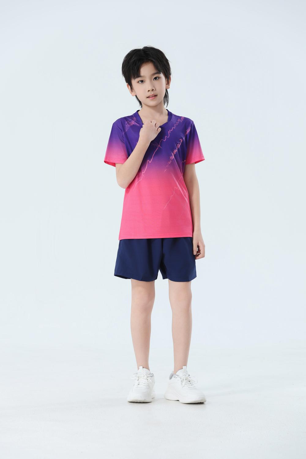 Nuevo set de bádminton transpirable de secado rápido hombre y mujer V-collar chaqueta deportiva para niños adultos con impresión personalizada image 6