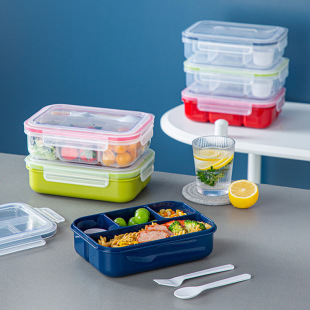 Casual Japanese-Style Compartmented Lunch Box, Microwaveable Student Lunch Box, Four-Compartment Lunch Box, Fruit Box