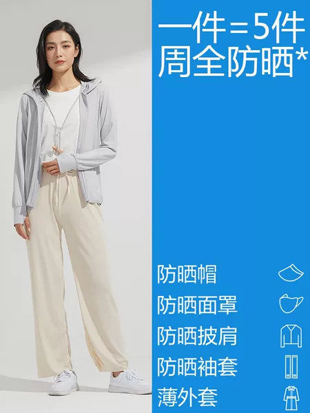 A Similar Sun Protection Clothing for Men in Summer, Comfortable Uv Protection Skin Clothing for Women, Breathable with Detachable Hood Brim for Outdoor Use