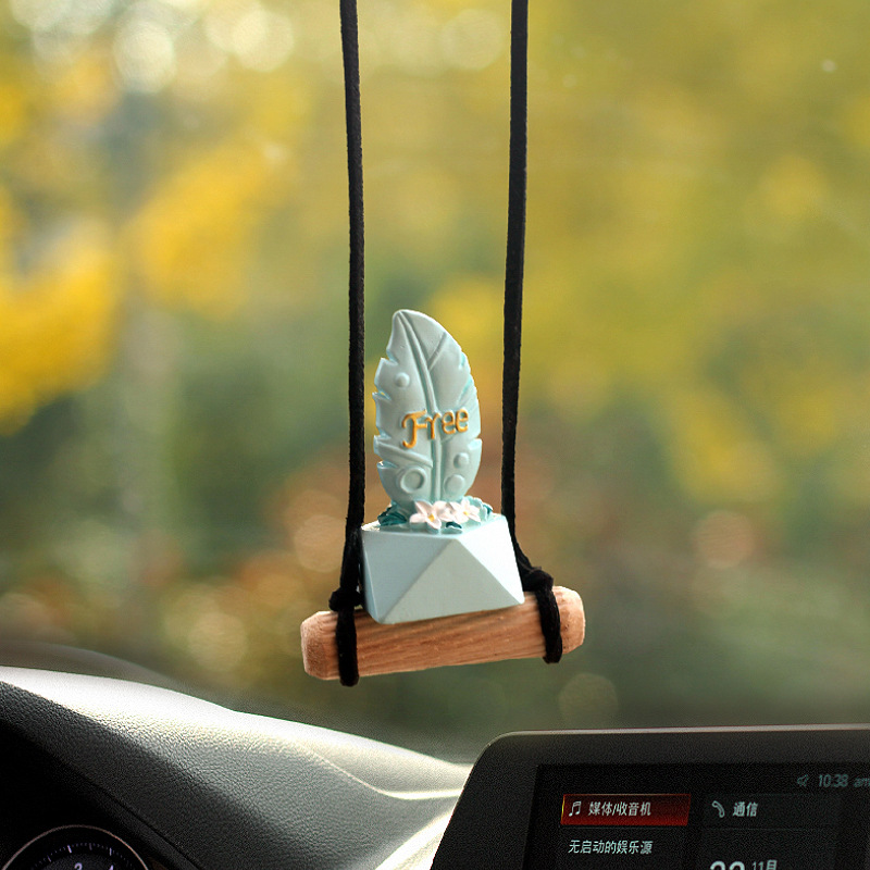 Nuevo colgante de coche de cactus lindo transfronterizo, espejo retrovisor, columpio, colgante de ciervo, decoración, accesorios de coche
