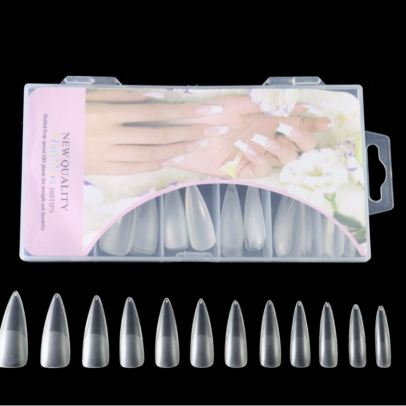 Uñas postizas de 120 piezas, transparentes, sin marcas, semi-completas, al por mayor