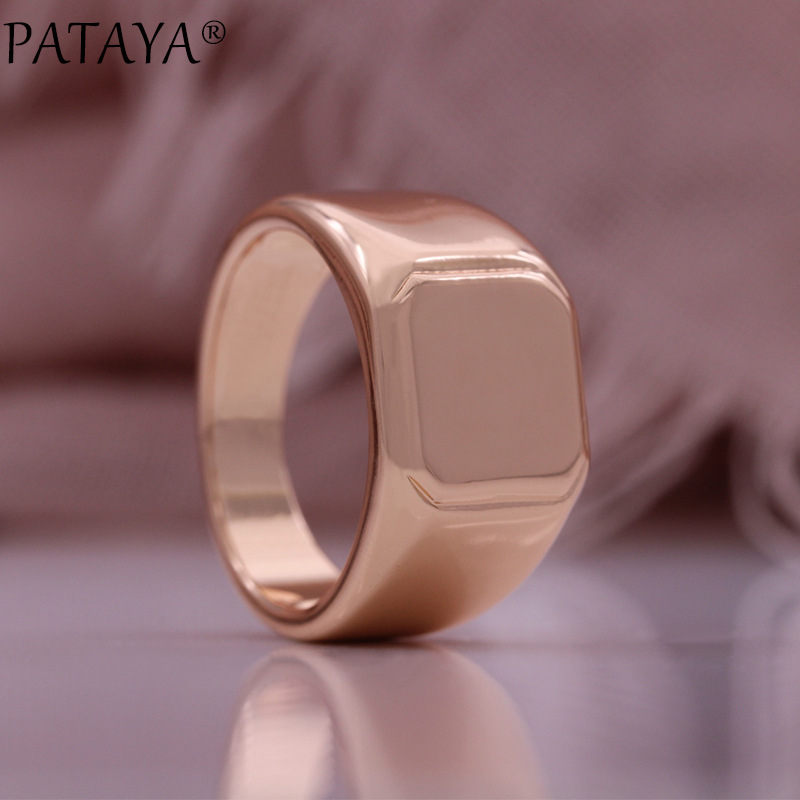 PATAYA585 rose gold copper plating simple ring cross-border European and American ring engagement wedding ring