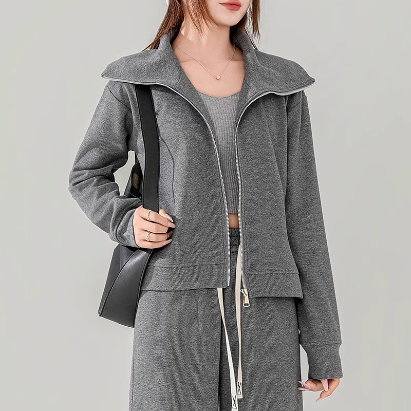 [fleece] dark gray-outwear