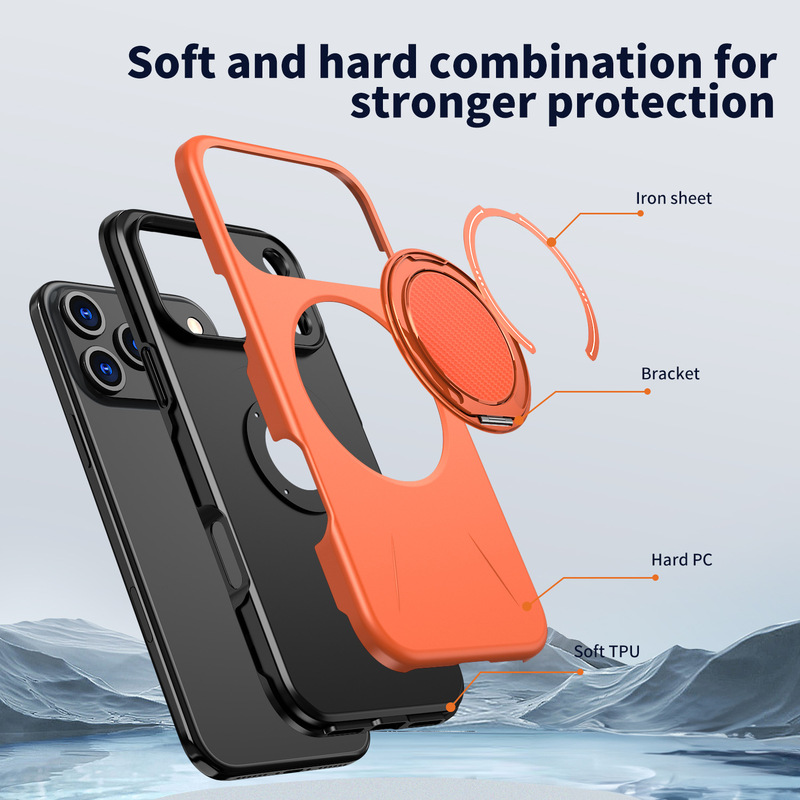 欧米風クリエイティブなスマホケース、Apple 17 Pro Maxケース、360度回転マグネット式スタンド付き、iPhone 17 Air対応|undefined
