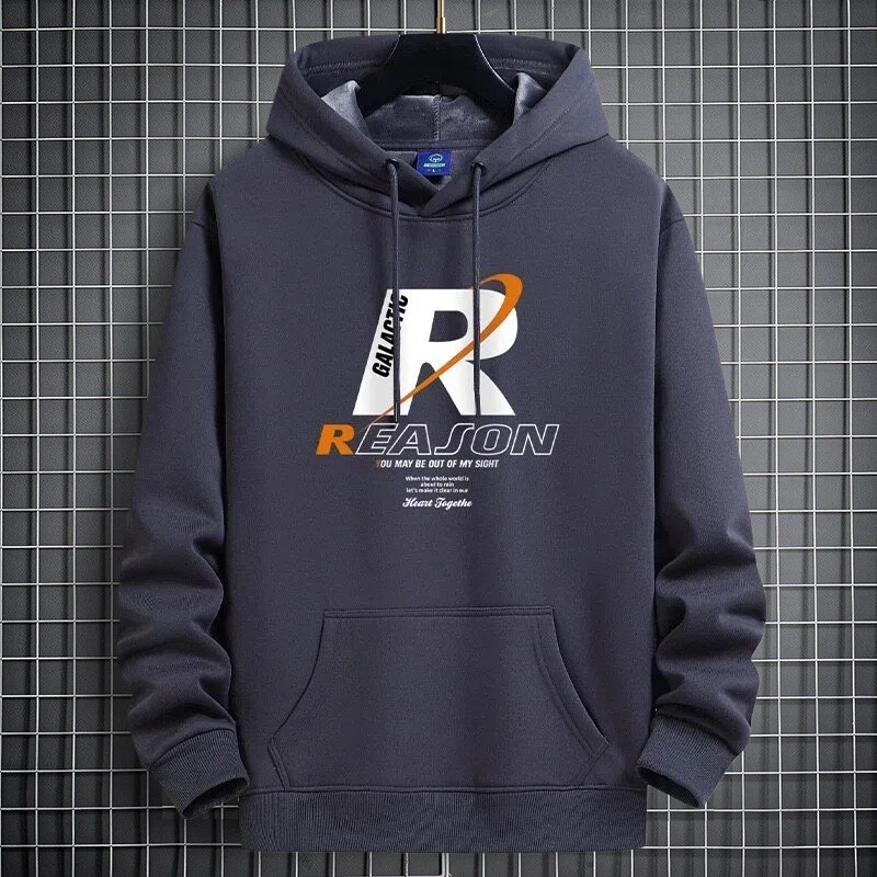 Autumn and winter fleece-lined hooded sweatshirt for young men, American style trendy brand, thickened and warm top, student couple's hoodie Autumn and winter fleece-lined hooded sweatshirt for young men, American style trendy brand, thickened and warm top, student couple's hoodie