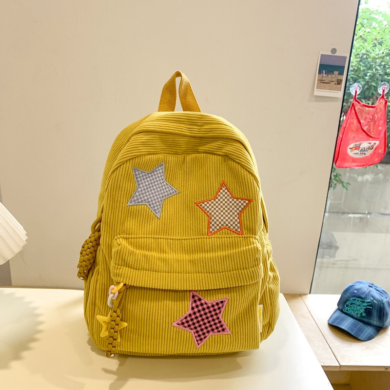 Versatile Star-Patterned Backpack, Large-Capacity Student School Bag, Lightweight Casual Bag for Middle and High School Students, University Students, Weight-Reducing and Spine-Protecting Versatile Star-Patterned Backpack, Large-Capacity Student School Bag, Lightweight Casual Bag for Middle and High School Students, University Students, Weight-Reducing and Spine-Protecting