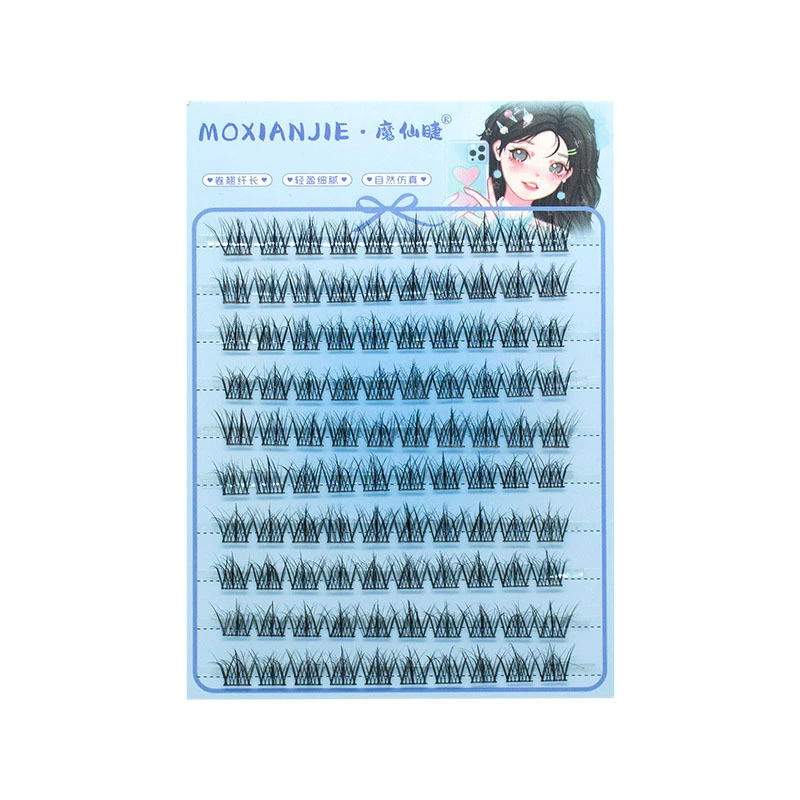 Накладные ресницы Light Blue Fairy — большой объём, натуральные пучки, 10 рядов в корейском стиле