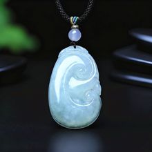 正品缅甸天然A货翡翠糯冰玉如意吊坠精雕玉石挂件花件翡翠吊坠
