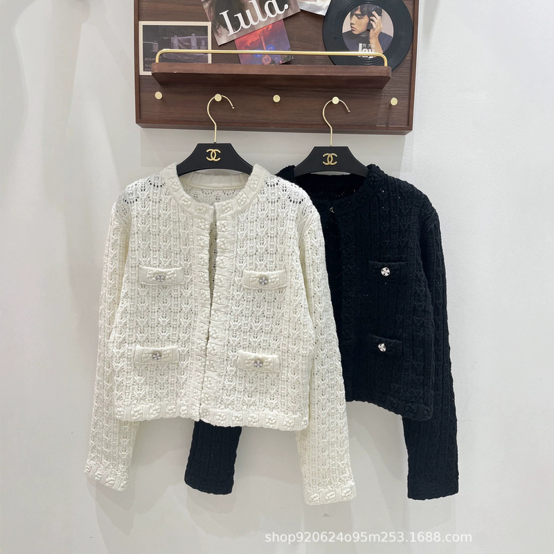 26 Early autumn new collection: wheat stalk pattern crochet knit cardigan
