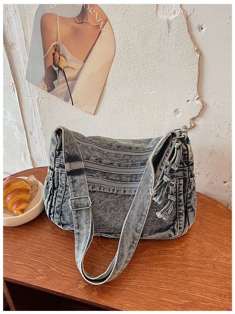 Hacer viejo bolso de lavado con agua para mujeres 2026 nuevo estilo de moda bolso de hombro de bolso retrógrado bolso de viaje image 7
