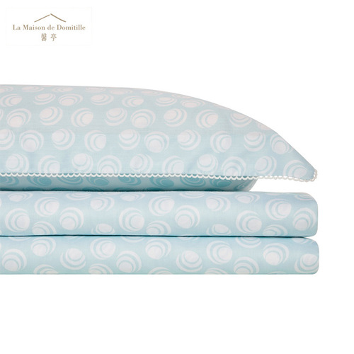 Light luxury bed four-piece set pure cotton satin print double sheet quilt cover 1.5m bedding set