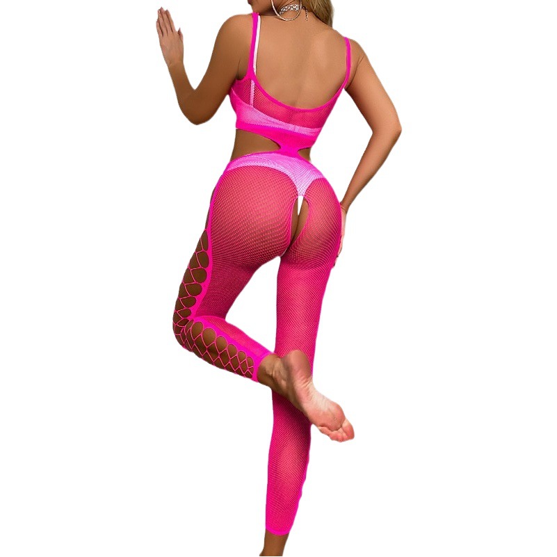 Conjunto Sexy de Pantimedias de Entrepierna Abierta 0046 de Nailon, Calado, para Noches Especiales