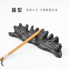 Wholesale black catalpa wood brush holder horn pen pen holder four treasures of the study utensils ornaments pen holder small pen pen holder