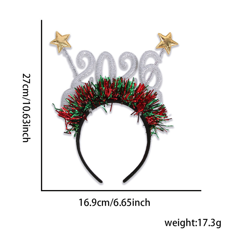 クリスマス 2026 デジタルヘッドバンド大晦日新年装飾ヘッドバンドスターカラーストリップホリデーパーティーヘッドバンドヘッドバンド|undefined