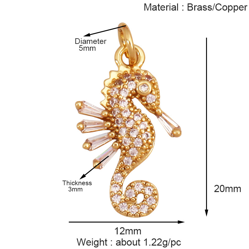 3g Weight Pendant Jewelry Making Type 11*28mm Jewelry Making Size DIY Ornament Accessories Classification 1 Piece Quantity Copper Material Conch, Dolphin, Hippocampus, Fish Pattern All Seasons Season Polished Finish Plating Design Elegant, Sweet Style 1 Piece 11*28mm Copper Conch Dolphin Hippocampus Polished Pendant DIY Ornament Accessories 3