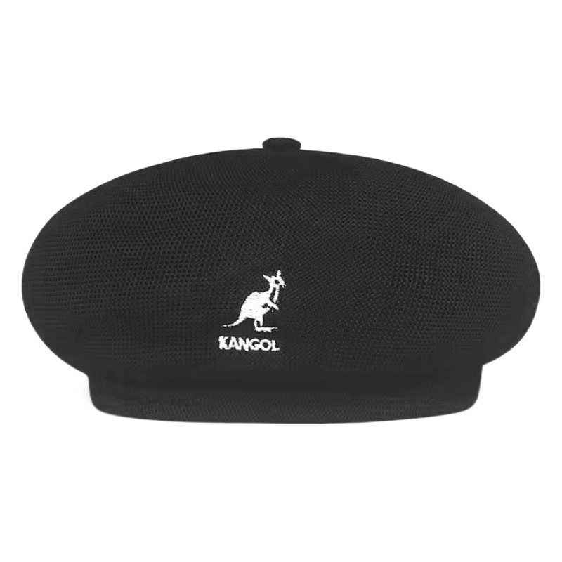 Canguro boina hembra malla sombrero negro cara mirando pequeña estrella retro mismo estilo versátil calabaza boina sombrero