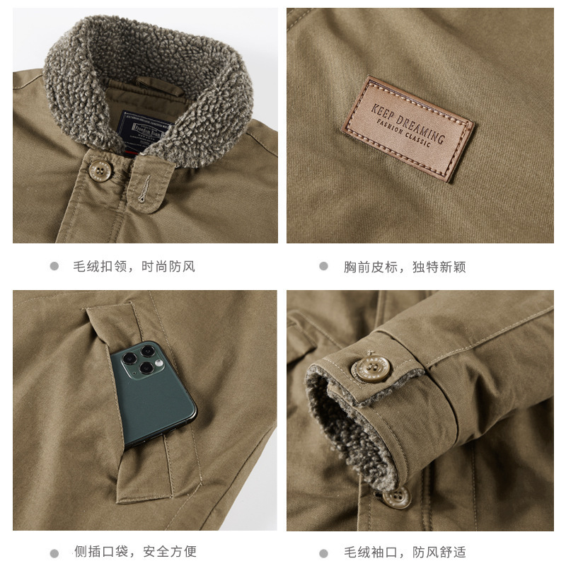 Oferta de la fábrica chaqueta acolchada de algodón para hombres de invierno chaqueta acolchada de algodón forrada de lana casual más abrigo de tamaño 64J96