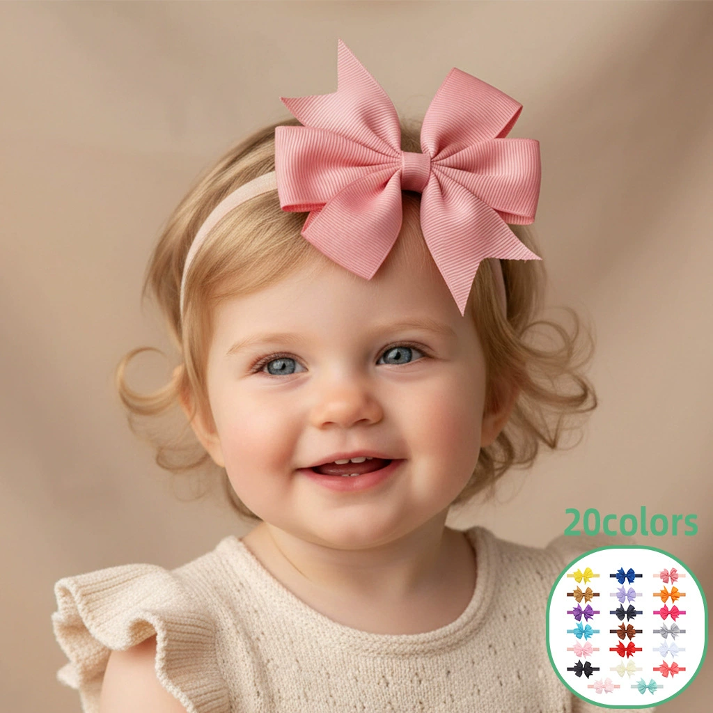 Children's headband, thin hair accessory with bow, European style