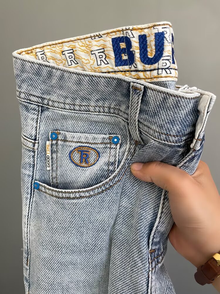 Men's Premium Slim Straight Stretch Jeans With Embroidery Durable_voghion.com