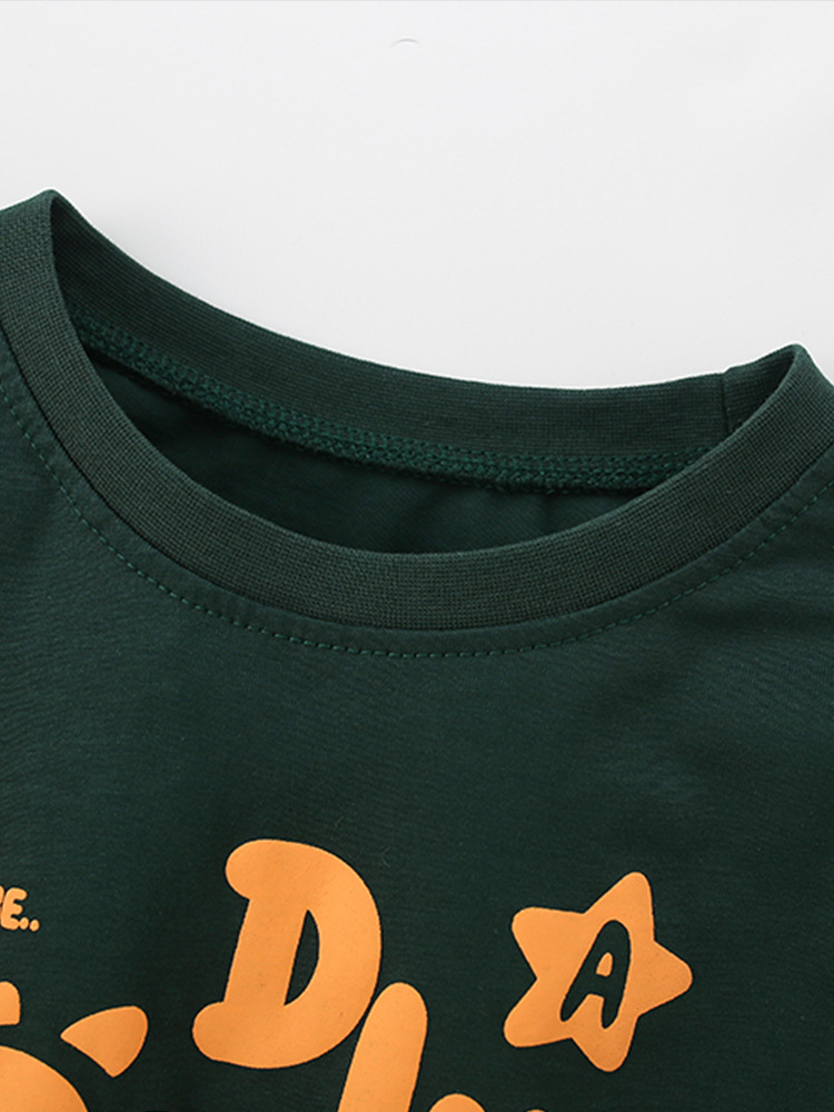 Malwee transfronterizo camiseta de niños primavera y otoño nuevo estilo europeo y americano de niños de manga larga cuello redondo guapo impresión ropa infantil