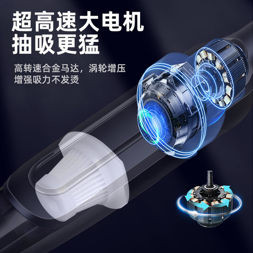 Car wireless vacuum cleaner, handheld portable dry and wet two-in-one high-power car vacuum cleaner, super strong mini model