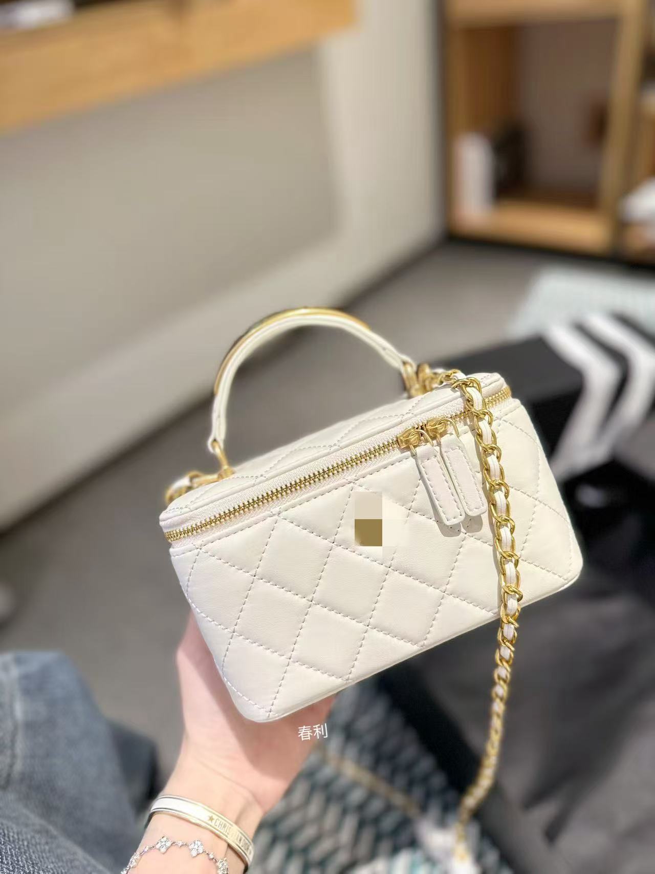 Cross-Border Fashion Small Fragrance Handle Box Cosmetic Bag 2025 New Quilted Chain Versatile Shoulder Crossbody Small Bag