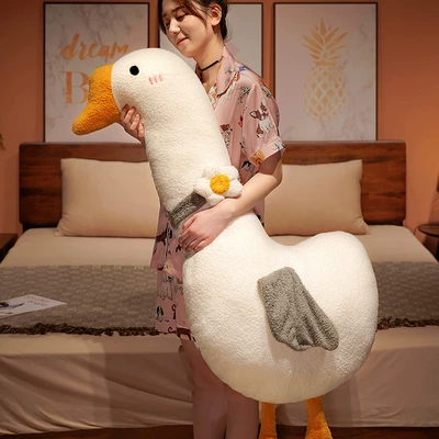 Oyuncaq yastıqlar, White Goose Plush Pillow Toy