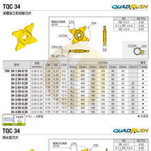 韩国特固克数控槽刀片TQIS 14-2.00-0.10 TT9080四角4刃 内孔浅槽