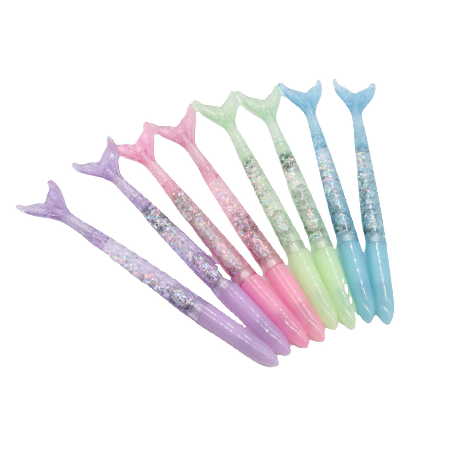 Pluma de plástico sirena bolígrafo de dibujos animados pluma de gel pluma Linda pluma estudiante pluma regalo pluma en stock negro recarga