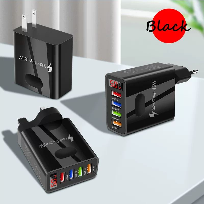 Кросс-бортовой единичный 4USB дисплей номера питания для мобильных телефонов, соответствует европейским и американским британским регуляциям, 3.1A адаптер, многоразовый порт для зарядки мобильных телефонов
