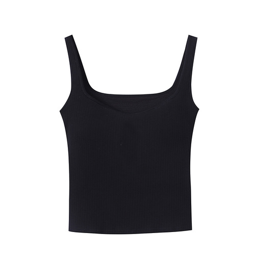 Sinan brings its own breast pads French square neck wide shoulder straps to cover the side breasts camisole beauty vest 2024 early spring SN2869