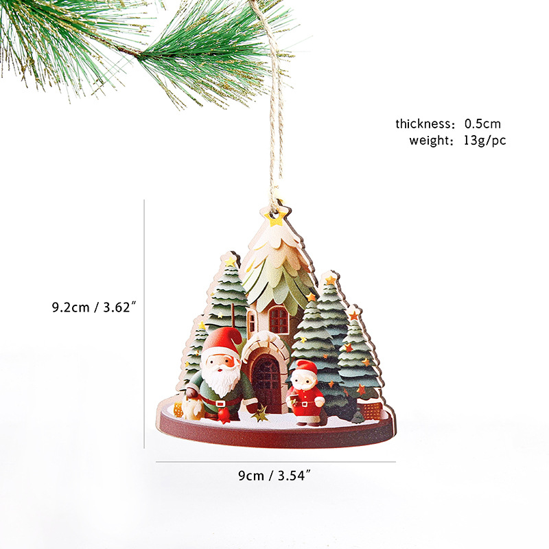 Decoraciones de Navidad de madera colgante decoración del hogar festivales artesanía de madera colgante colgante de árbol de Navidad