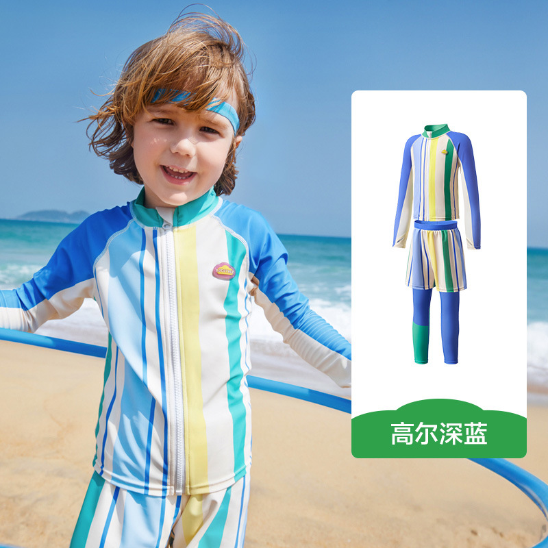 KK Tree Traje de baño profesional para niños de manga larga para niños y niñas Pantalones de baño divididos Protector solar Traje para niños de mediana edad