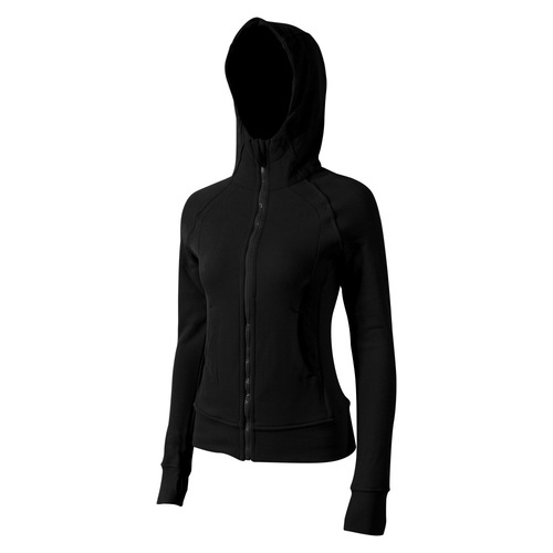 Women's Yoga Wear: Autumn/Winter Fleece-Enhanced Hoodie with Zipper, Sporty Casual Hooded Cardigan for Toning & Shaping