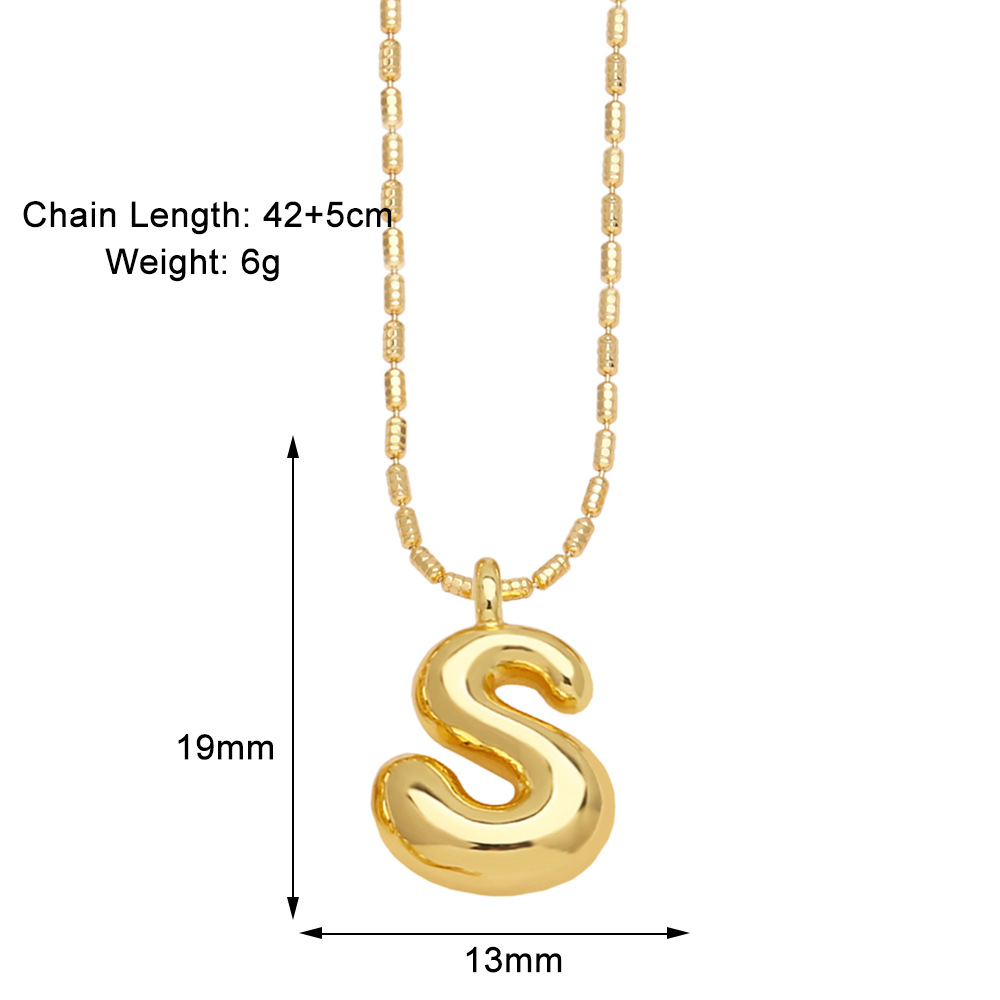 Copper Gold Plated Simple Style Letter Pendant Necklace display picture 21