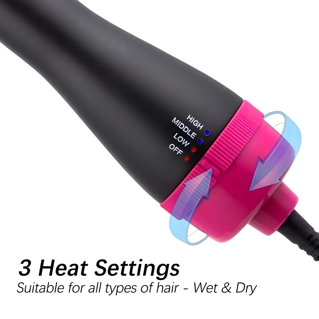 Cross-border Multifunctional Hot Air Brush Hair Dryer Brush Curling Iron Straightening Brush Blow Dryer Factory Wholesale Amazon