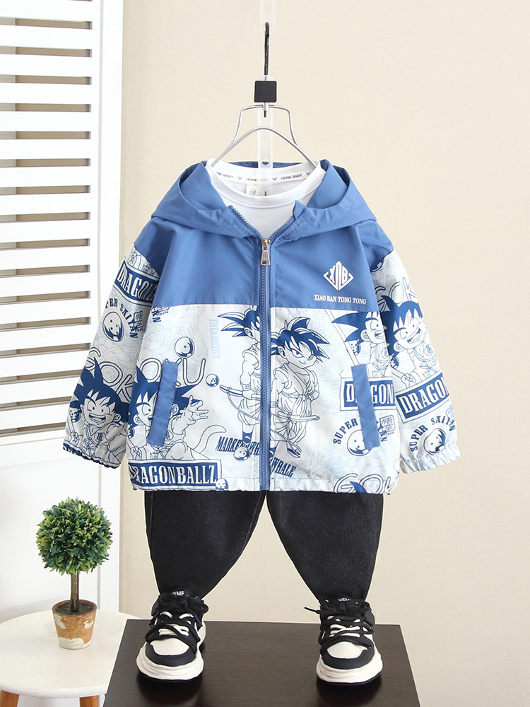 5975 Chaqueta de chaqueta para niños Primavera y otoño 2025 Nuevo estilo Cool y guapo Chaqueta de otoño para niños Chaqueta de moda