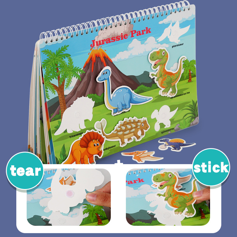 CPC CE Educación temprana para niños Iluminación Pegado silencioso Libro cognición Alfabetización repetida Puzzle Pegatinas para bebés Montessori Juguetes