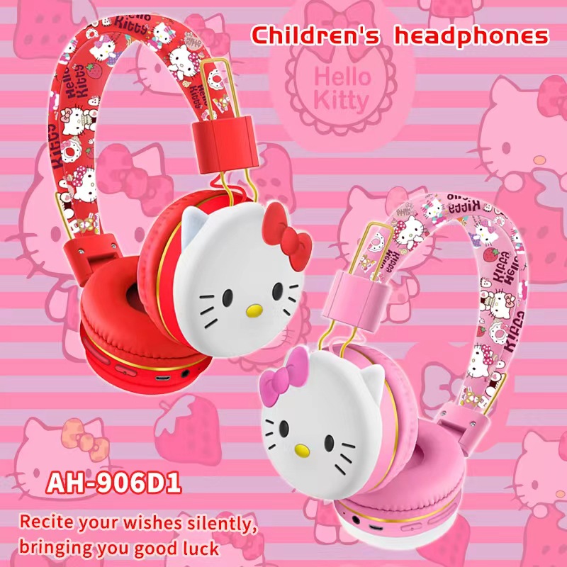 Nuevo AH - 906D1 creativo lindos dibujos animados Kitty niños auriculares Bluetooth inalámbricos auriculares estéreo