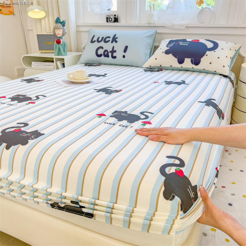 Nueva funda de cama de algodón de algodón de una sola pieza de colchón grueso funda de cama antideslizante funda de polvo funda de cama 2024 nuevo