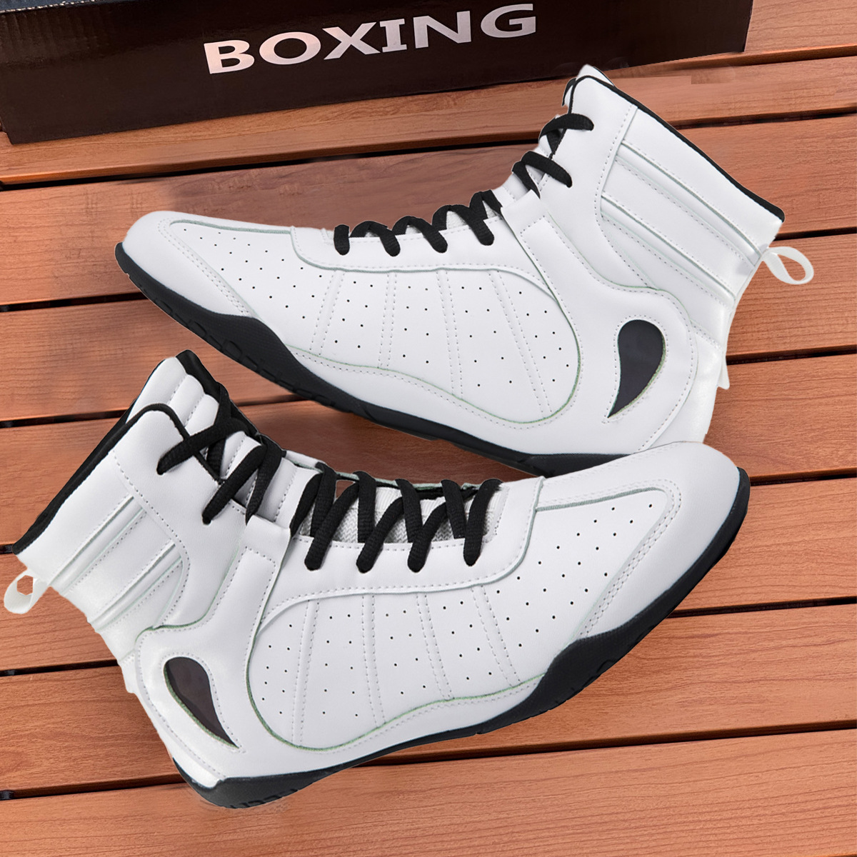 Professional Boxing Shoes, Men's Wrestling Shoes, High-Top Fighting Training Shoes, Boots, Muay Thai Boxing Shoes, Fitness Sanda Shoes for Men and Women