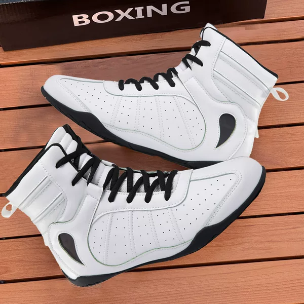 Professional Boxing Shoes, Men's Wrestling Shoes, High-Top Fighting Training Shoes, Boots, Muay Thai Boxing Shoes, Fitness Sanda Shoes for Men and Women