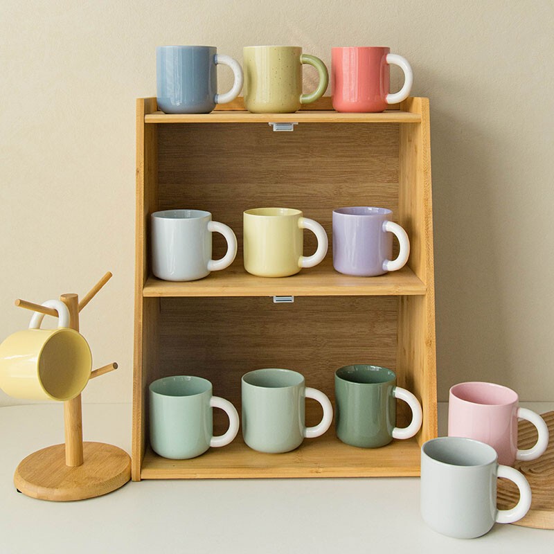 Color matching simple macaron cute girl heart coffee cup ceramic mug Breakfast Milk Cup couple Cup slightly flaw