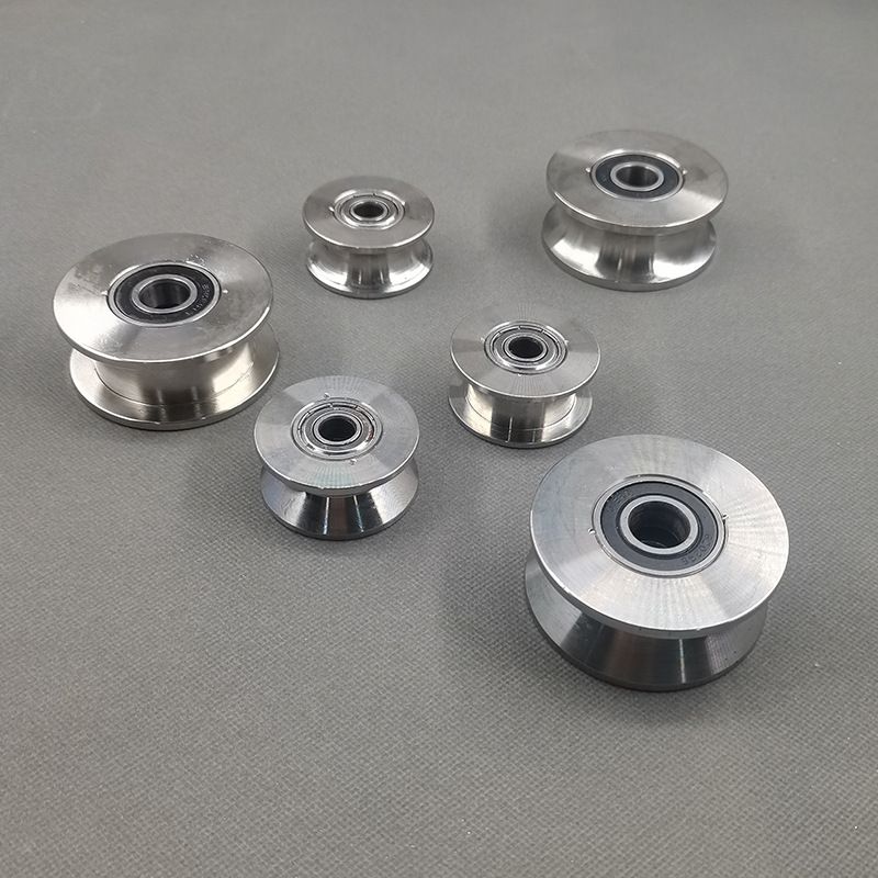Polea de Riel y Elevación 201/304 Ranura U/V/H de Acero Inoxidable para Pista y Elevación
