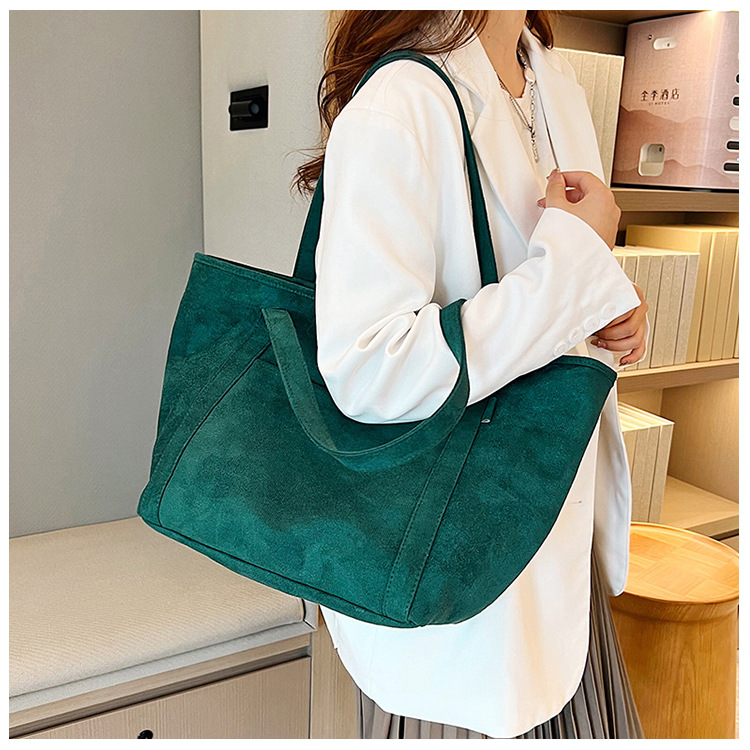 Tote Bag 2024 Autumn and Winter new trendy European and American simple matte solid color single-shoulder bag, handbag, fashionable women's bag undefined