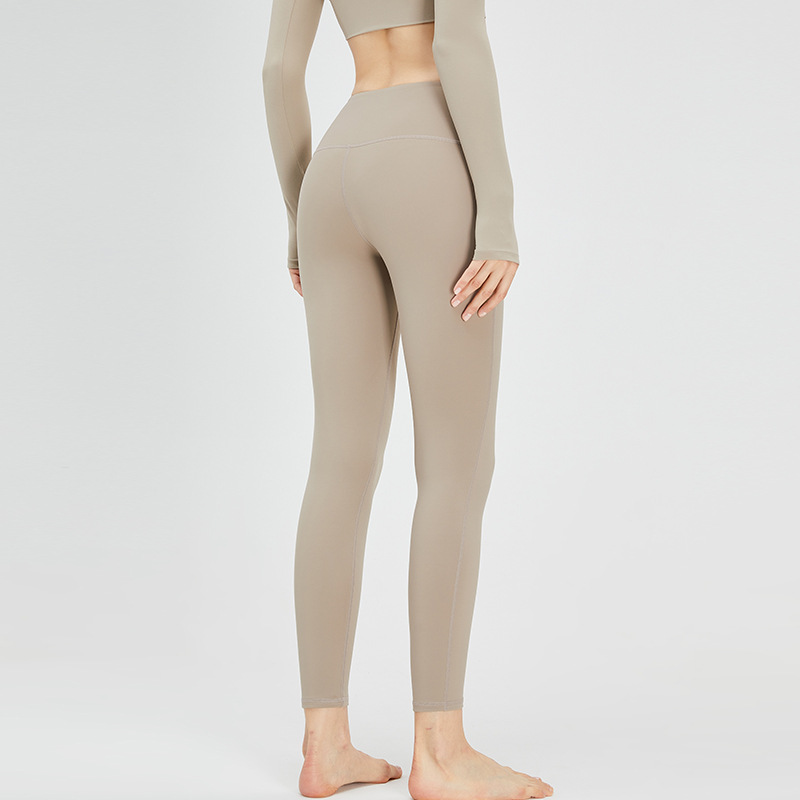 Transfronterizo de otoño e invierno con forro polar engrosado nuevos pantalones de fitness levantamiento de la cadera que forma los pantalones deportivos de las mujeres T-free vergonzoso pantalones de yoga