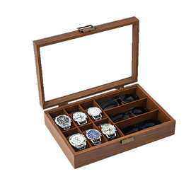 黑胡桃木纹手表收纳盒子表盒手表收纳盒家用手表放置盒腕表收藏箱