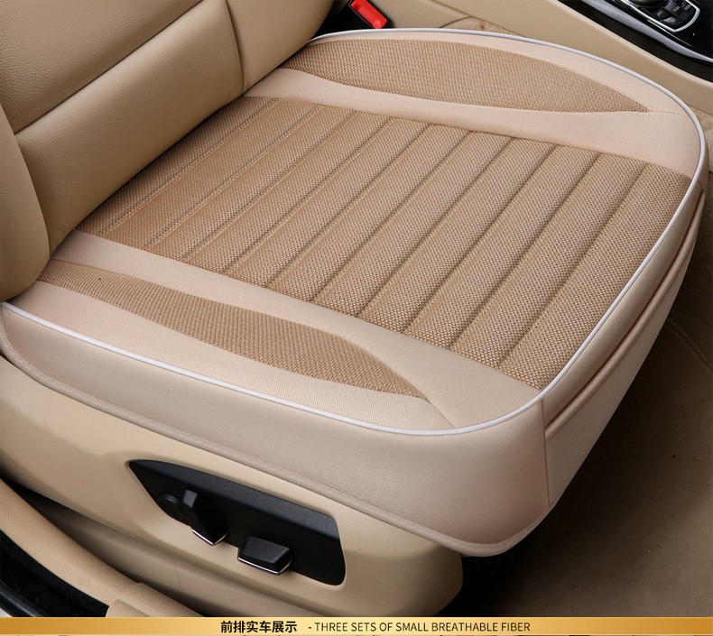 Car Seat Cushion Linen Universal for All Seasons New Three-Piece Set Manufacturer Car Seat Cushion Front and Passenger Square Cushion