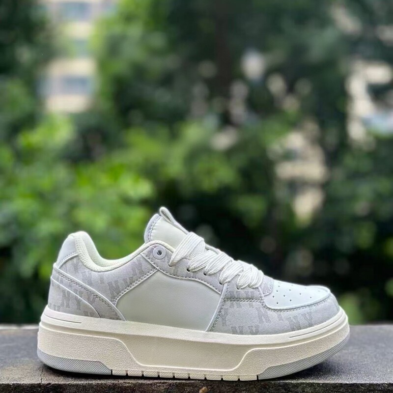 Thick-soled versatile casual shoes MLB sneakers dad shoes women's shoes, Yankees retro print height-increasing trendy sneakers